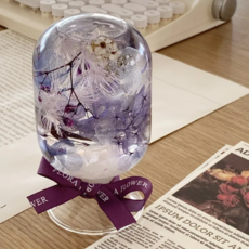 Flora Flower 水晶球浮游花，精選乾燥花材，浪漫居家裝飾，送禮推薦, 紫