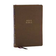 (英文圖書) Kjv Compact Center-Column Reference Bible Leathersoft Brown Red Letter Comfort Print Imitation Leather, Thomas Nelson, 英文, 仿皮