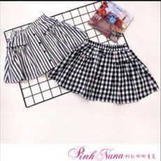 粉紅娜娜童裝親子款格紋褲裙，柔軟舒適，時尚百搭，親子穿搭首選