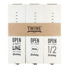 TWINE Marketplace 3 瓶木製生日酒盒, 3片, 混色