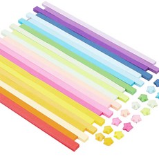 摺紙星星工藝紙 DIY糖果色閃鑽色紙星星 幸運星五角星手工折星星, 漸變藍（540入）