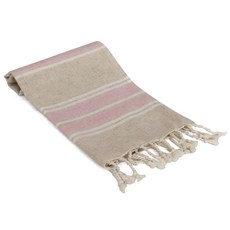 OLIVE&LINEN 亞麻手巾 廚房毛巾 102 x 61 x 0.26cm, 1個, 腮紅粉色