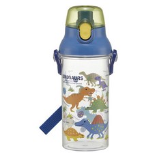 Skater 一鍵式塑膠透明直飲水壺 洗碗機適用 PSB5TR, 1個, 480ml, 恐龍