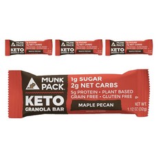 MUNK PACK KETO 穀麥可可脆片高蛋白素食棒, 32g, 4包, 楓糖核桃口味