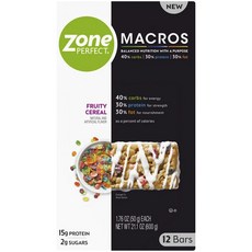 ZONE PERFECT Macros水果麥片棒 12個入, 1個, 600g