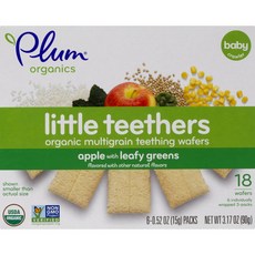 Plum organics 穀物餅乾 14.1g 6入, 菠菜蘋果羽衣甘藍口味