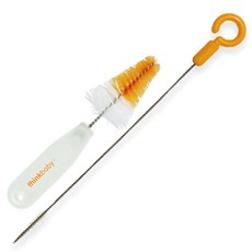 thinkbaby 奶嘴刷+吸管刷, 橘子, 1組