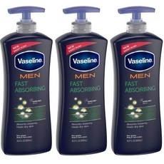 Vaseline 凡士林 Intensive Care 男款保濕身體乳液, 3瓶, 600ml