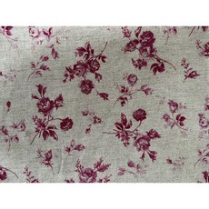 上巧手創 日本古典玫瑰花棉麻布 手作拼布材料 米底紅花款, 米底紅花, 詳見包裝