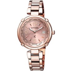 CITIZEN 星辰 xC 亞洲限定櫻花粉紅鈦金屬光動能電波女錶 EC1047-57W