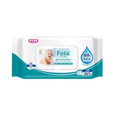 菲力家族植感生活超純水柔濕巾80抽X10包 (有蓋) 寶寶濕巾 嬰兒濕紙巾