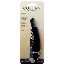 Collins Accessories 義大利雙鉸鏈服務員開瓶器開瓶器, 1個, 黑色的