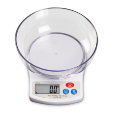 Polit沛禮 SK-2 電子烘焙秤，知名小籠包御用，附碗料理秤，家庭愛用款，1.2kg/3kg/6kg, 白色, 3kg x 0.2g,電源線, 3kg