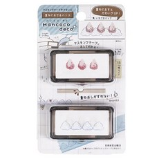 KUTSUWA Hancoco Decog手帳印章 草莓鮮奶油款, 1個, 紅+藍