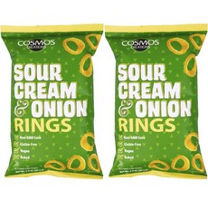 COSMOS CREATIONS 素食圈圈餅乾 酸奶油&洋蔥口味, 2包, 99.2g