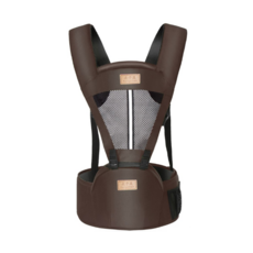 康子菱 Kangzilian 人體工學嬰兒背帶腰凳 四季透氣多功能雙肩省力抱嬰帶 咖啡色, I現貨I 咖啡色