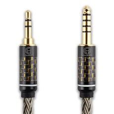 川木 鍍銀【M189】16股編織 4.4mm轉3.5mm 耳機連接線, 詳見包裝, M111, 1個