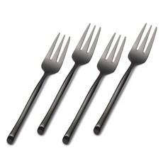 Towle 活雞尾酒叉, 4件, 波浪黑