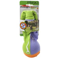 Petstages Slingshot Durable橡膠球寵物玩具 L, 1個, 綠色+紫色