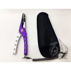 百有釣具 超值路亞鉗 附收納套 多功能釣魚鉗 路亞鉗 釣魚工具, 1個, 銀紫