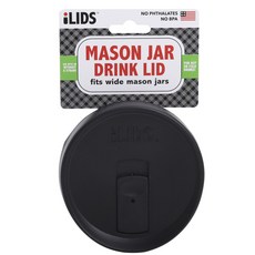 iLIDS 適合梅森罐飲料蓋寬, 黑色的, 1個