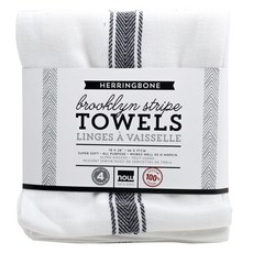 now DESIGNS 條紋毛巾, 4件, 黑色的