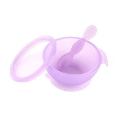 美國 Bumkins 寶寶矽膠餐碗組（多色可選）可微波、蒸、烤箱、洗碗機 不易生霉, 果凍紫