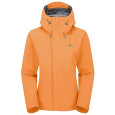 RAB Downpour Jacket 女款防風防水連帽外套 登山雨衣, 梅爾巴橘, 1個