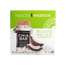 HEALTH WARRIOR 奇亞籽無麩質素食蛋白棒, 25g, 5份, Coconut