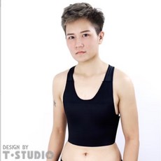 T-STUDIO 強效鬆緊黏式半身束胸內衣，舒適透氣，展現中性風格