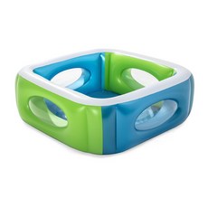 Bestway 觀影窗方型充氣泳池51132，兒童充氣泳池，家庭戲水，透明觀景窗