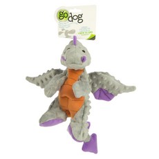 go dog Chew Guard 龍狗毛絨玩具 L, 1個, 灰色的