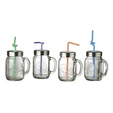 ARTLAND Mason Jar 彎曲吸管包括 4 包, 4件, 443.6毫升