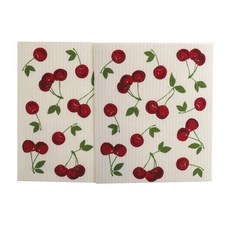 now DESIGNS 圖案印花廚房毛巾, 2件, 櫻桃