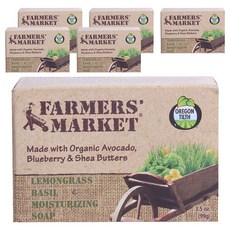 FARMER'S MARKET 檸檬草羅勒保濕皂, 99g, 6個