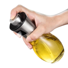 304不鏽鋼氣壓式噴油瓶氣炸鍋料理噴油瓶-圓身款 200ml, 1個, 1L