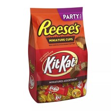 HERSHEY'S 好時 迷你什錦凹口杯牛奶巧克力和花生醬 + KitKat 脆威化餅, 1個, 992.2克