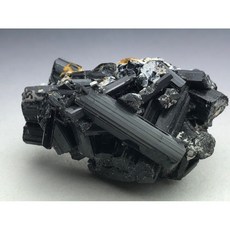 黑碧璽礦標原石 電氣石簇擺件, 黑, 1個