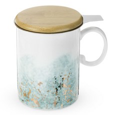 Pinky up 印花陶瓷泡茶專用茶杯, 1個, 藍色