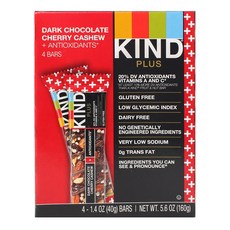 KIND 黑巧克力櫻桃腰果棒, 4包, 40g