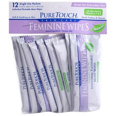 Pure Touch 女性私密處護理濕紙巾 12.7*20.3cm, 1個, 12張
