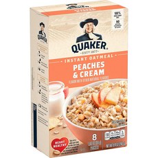 QUAKER 桂格 即時燕麥片 水蜜桃奶油味, 1盒, 240g