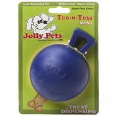 Jolly Pets 彈力橡膠寵物玩具球 M號, 1個, 藍色