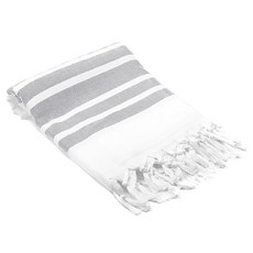 OLIVE&LINEN 人字紋土耳其手工廚房毛巾廚房毛巾 102 x 46 x 0.26 cm, 1個, 淺灰