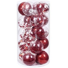 Oyydecor 小號防碎聖誕泡泡樹裝飾球 4 件套, 紅色的