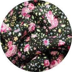 「上巧手創」復古玫瑰棉布 一尺價 日本進口布 手作布料 印花布, 神秘黑, 詳見包裝