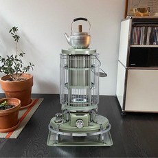 綠色工場 日本阿拉丁 Aladdin 經典復古煤油暖爐 總代理保固2年 煤油爐 藍色火焰暖爐, 綠色