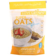 LOVE GROWN 超級燕麥奇亞籽和藜麥純正無糖熱麥片混合物, 340克, 1個