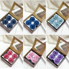 W&T花藝資材 台灣現貨開發票-4朵單色永生玫瑰 A級永生花 玫瑰花束, 紫羅蘭