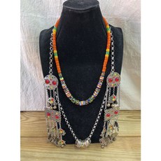 南美優惠組-老琉璃珠銀鍊組合 / 仿老琉璃項鍊 / 原住民仿古琉璃珠項鍊 / 銀飾項鍊 / 仿古琉璃項鍊, 詳見包裝, 水亮亮短鍊+紅綠燈款